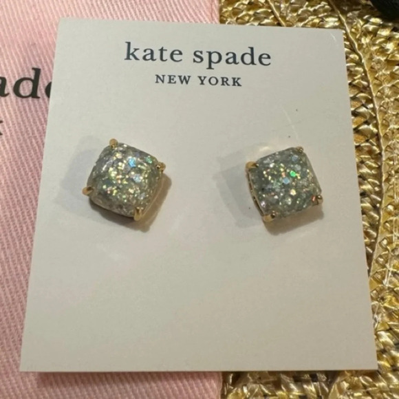 KATE SPADE Glittery Sparkling Crystal Solitaire Stud Earrings with Dustbag NWT - Picture 1 of 2